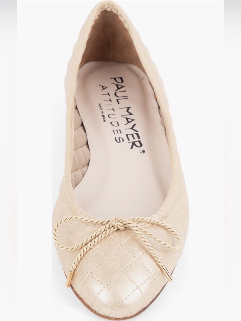 Paul Mayers Attitudes Lido Quilted Metallic Ballet Flats - Gold - Picture 3 of 12